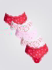 Boux Avenue Multicoloured Heart Cherry Print Brazilian 5 Pack - Image 1 of 3