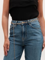 Mood Gold Tone Polished Button Link Chain Belt - Image 2 of 2