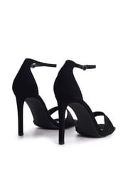 Linzi Black Elsa Faux Suede Barely There Heeled Sandals - Image 4 of 4