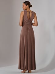 Jolie Moi Natural Ella Wrap Bodice Jersey Dress - Image 2 of 8