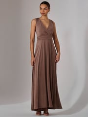 Jolie Moi Natural Ella Wrap Bodice Jersey Dress - Image 3 of 8