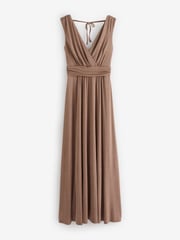 Jolie Moi Natural Ella Wrap Bodice Jersey Dress - Image 8 of 8