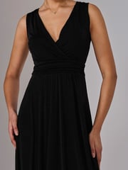 Jolie Moi Black Ella Wrap Bodice Jersey Dress - Image 4 of 6