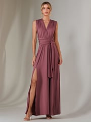 Jolie Moi Purple Halter Neck Maxi Bridesmaid Dress - Image 1 of 7