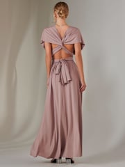 Jolie Moi Pink Halter Neck Maxi Bridesmaid Dress - Image 3 of 7