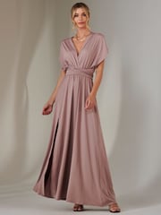 Jolie Moi Pink Halter Neck Maxi Bridesmaid Dress - Image 4 of 7