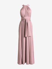 Jolie Moi Pink Halter Neck Maxi Bridesmaid Dress - Image 7 of 7