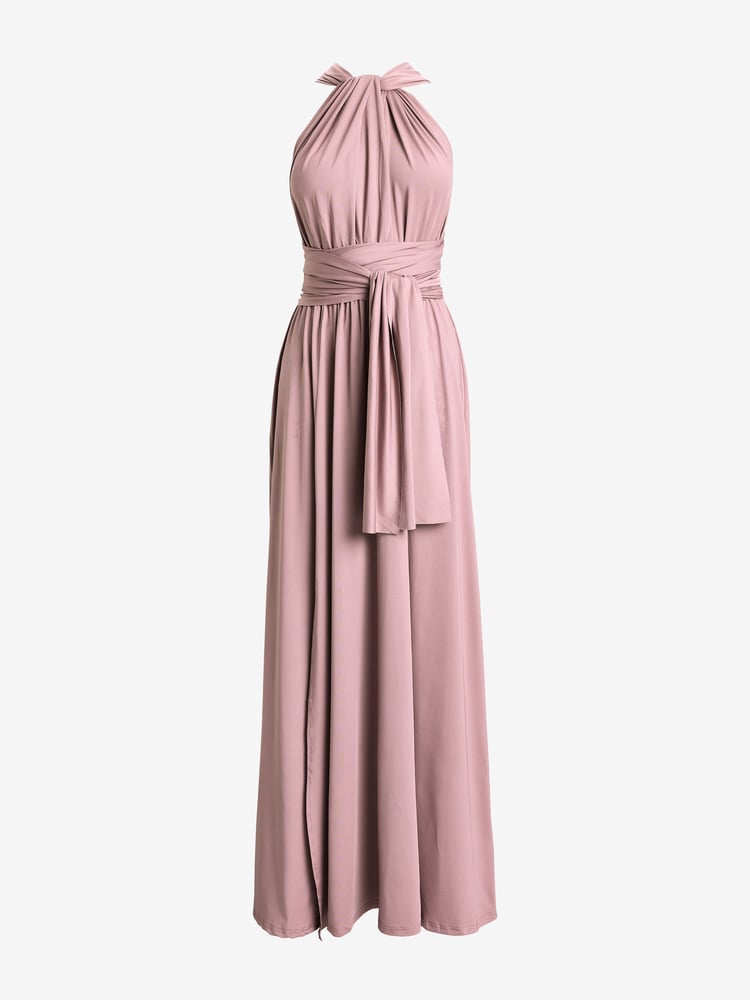 Jolie Moi Pink Halter Neck Maxi Bridesmaid Dress - Image 7 of 7