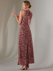 Jolie Moi Red Chiffon Maxi Dress - Image 2 of 6