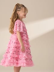 Angel & Rocket Pink Bea Mesh Frill Dress - Image 3 of 9