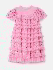 Angel & Rocket Pink Bea Mesh Frill Dress - Image 7 of 9