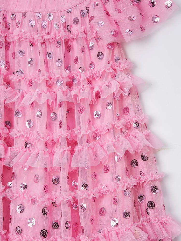 Angel & Rocket Pink Bea Mesh Frill Dress - Image 9 of 9
