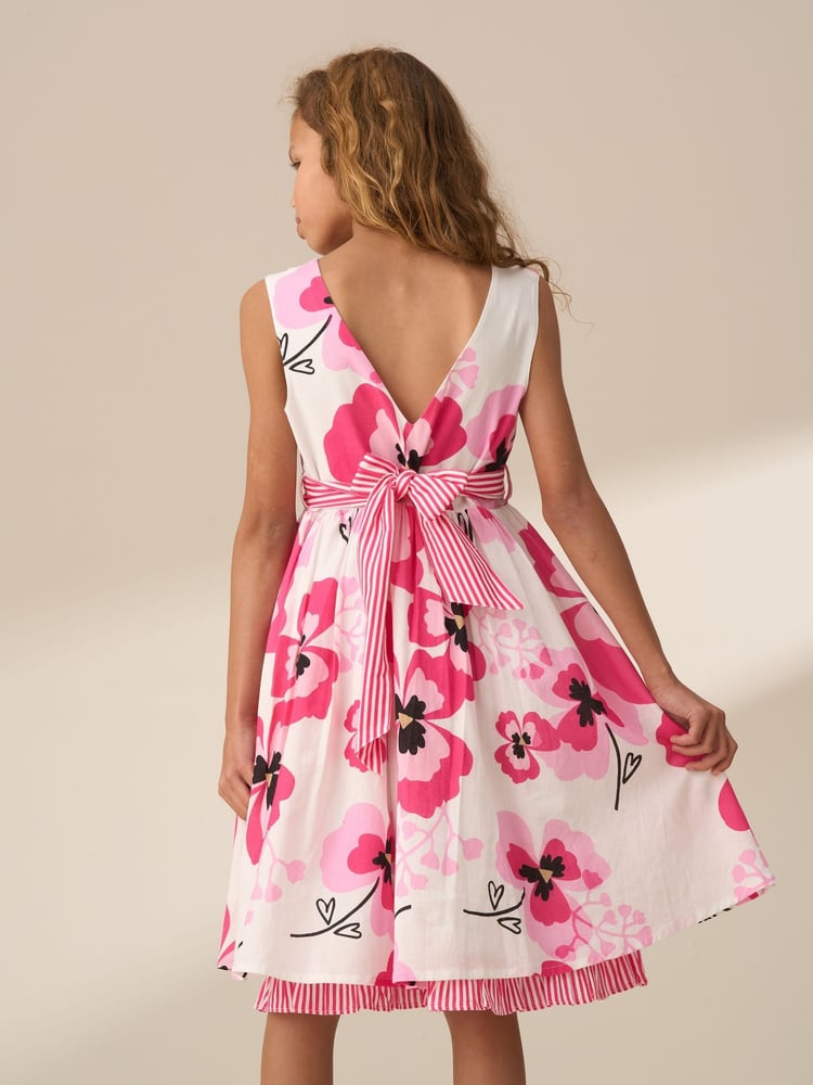 Angel & Rocket Pink Bella Printed Dress - Image 2 of 7 Angel & Rocket Pink Bella Printed Dress - Image 2 of 7