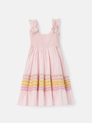 Angel & Rocket Pink Bella Ric Rac Midi 100% Cotton Dress - Image 7 of 9