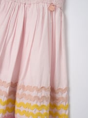 Angel & Rocket Pink Bella Ric Rac Midi 100% Cotton Dress - Image 9 of 9