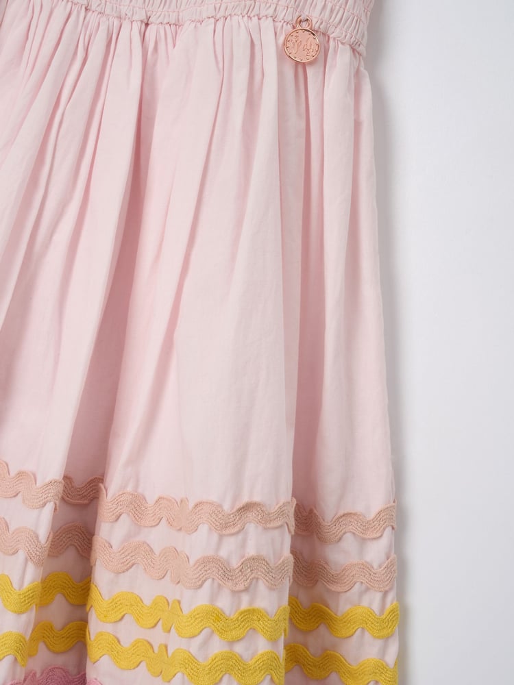 Angel & Rocket Pink Bella Ric Rac Midi 100% Cotton Dress - Image 9 of 9