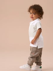 Angel & Rocket White Kane 100% Cotton Textured Colour Block Polo Shirt - Image 3 of 4
