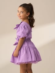 Angel & Rocket Purple Roxie Corsage Woven 100% Cotton Skirt - Image 2 of 7