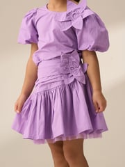 Angel & Rocket Purple Roxie Corsage Woven 100% Cotton Skirt - Image 3 of 7
