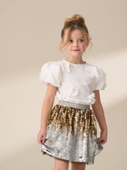 Angel & Rocket Gold Enya Sequin Skirt - Image 1 of 6