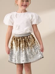 Angel & Rocket Gold Enya Sequin Skirt - Image 2 of 6