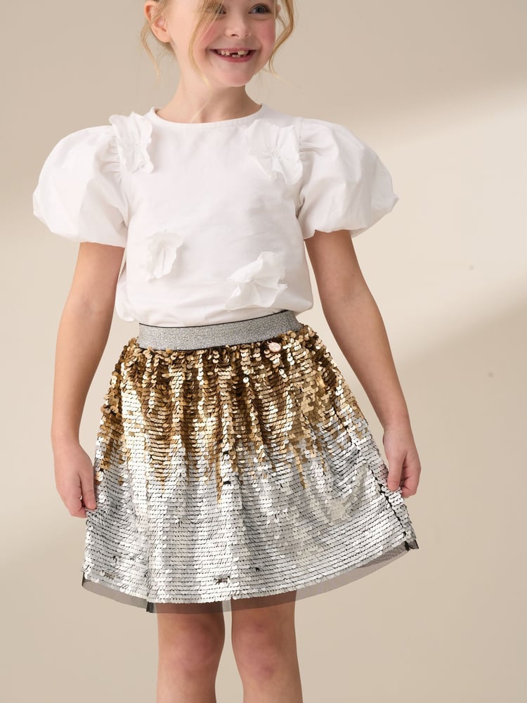 Angel & Rocket Gold Enya Sequin Skirt - Image 2 of 6