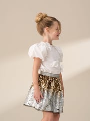 Angel & Rocket Gold Enya Sequin Skirt - Image 3 of 6