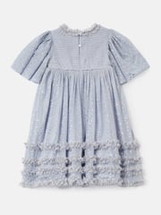 Angel & Rocket Blue Xeni Foil Print Mesh Dress - Image 7 of 8