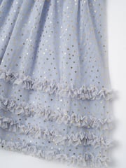 Angel & Rocket Blue Xeni Foil Print Mesh Dress - Image 8 of 8