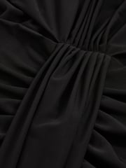Reiss Black Daniella Sheer Ruched Maxi Dress - Image 6 of 6