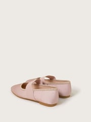 Monsoon Pink Diamante Elastic Ballet Flats - Image 2 of 3