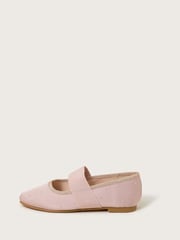 Monsoon Pink Diamante Elastic Ballet Flats - Image 3 of 3