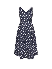 Yours Curve Blue London V-Neck Pleated Dress - Image 5 of 5