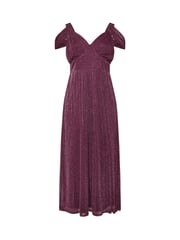 Yours Curve Purple London Metallic Mesh Cold Shoulder Dress - Image 5 of 5