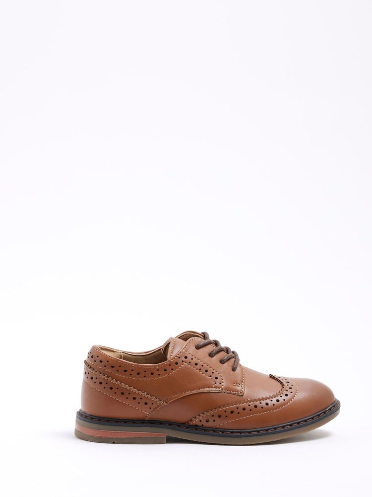 River Island Brown Boys Brogue Shoes - Image 1 of 5