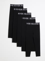 River Island Black Girls Deep Waistband 100% Cotton Leggings 5 Pack - Image 2 of 4