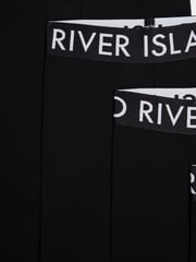 River Island Black Girls Deep Waistband 100% Cotton Leggings 5 Pack - Image 3 of 4