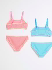 River Island Natural Girls Crinkle Textured Bikinis 2 Pack - Image 2 of 4