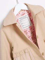 River Island Beige Girls Tulle Trench Coat - Image 3 of 4