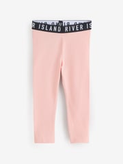 River Island Pink Girls Waistband Leggings 3 Pack - Image 3 of 4