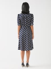 LK Bennett Blue Petite Valerie Spring Birch Viscose Printed Viscose Shirt Dress With Belt - Image 2 of 3