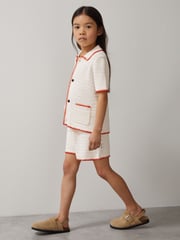 Off White/Orange - Reiss Bethany McLaren F1 Team Häkelshorts - Bild 2 von 5