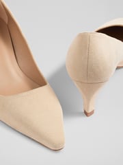 LK Bennett Natural Ava Trench Suede Pointed Kitten Heel Courts - Image 4 of 4