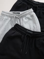 Black/Grey Wide Fit Joggers 3 Pack (3-16yrs) - Image 4 of 7