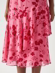 LK Bennett Pink Rhoda Desert Rose & Rio Red Viscose Wildflower Layered Tiered Skirt - Image 4 of 4