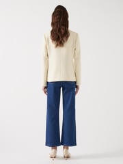 LK Bennett Cream Chloe Cotton Blend Tweed Single Breasted Jacket - Image 2 of 7