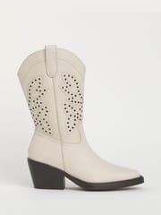 Simply Be Natural Extra Wide Fit Laser Pattern Mid Calf Western Boots - Image 5 of 5