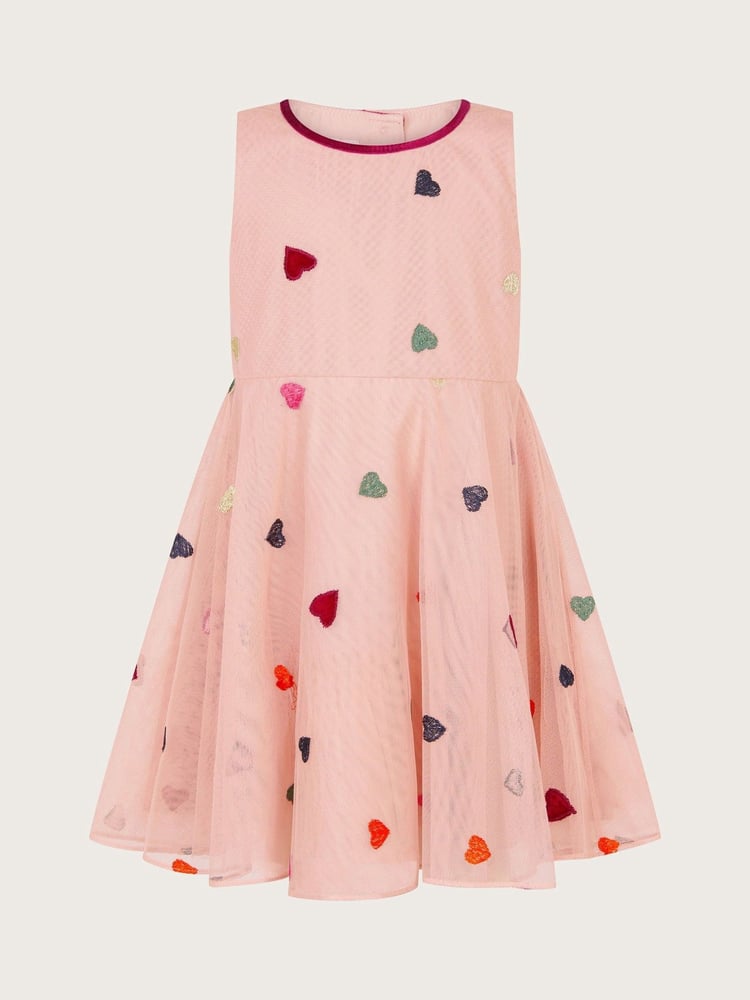 Monsoon Pink Baby Sweetheart Applique Dress - Image 1 of 3