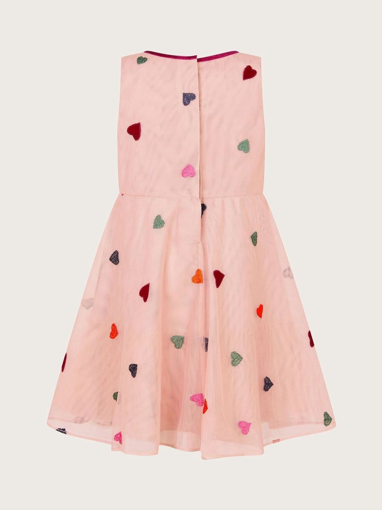 Monsoon Pink Baby Sweetheart Applique Dress - Image 2 of 3