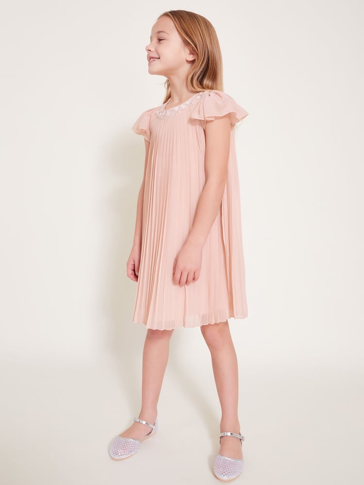 Monsoon Pink Nellie Pleated Bridesmaid Dress - Image 1 of 4